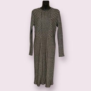 Size L -- H&M Full-Length Metallic Sparkle Stretch Dress
